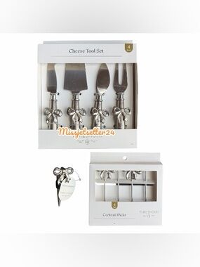 Target Threshold Bow Cheese Tool Set, Wine Stopper and Cocktail Set Bundle New